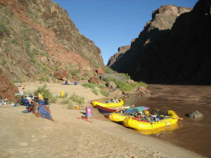morning sun at camp above Grapevine